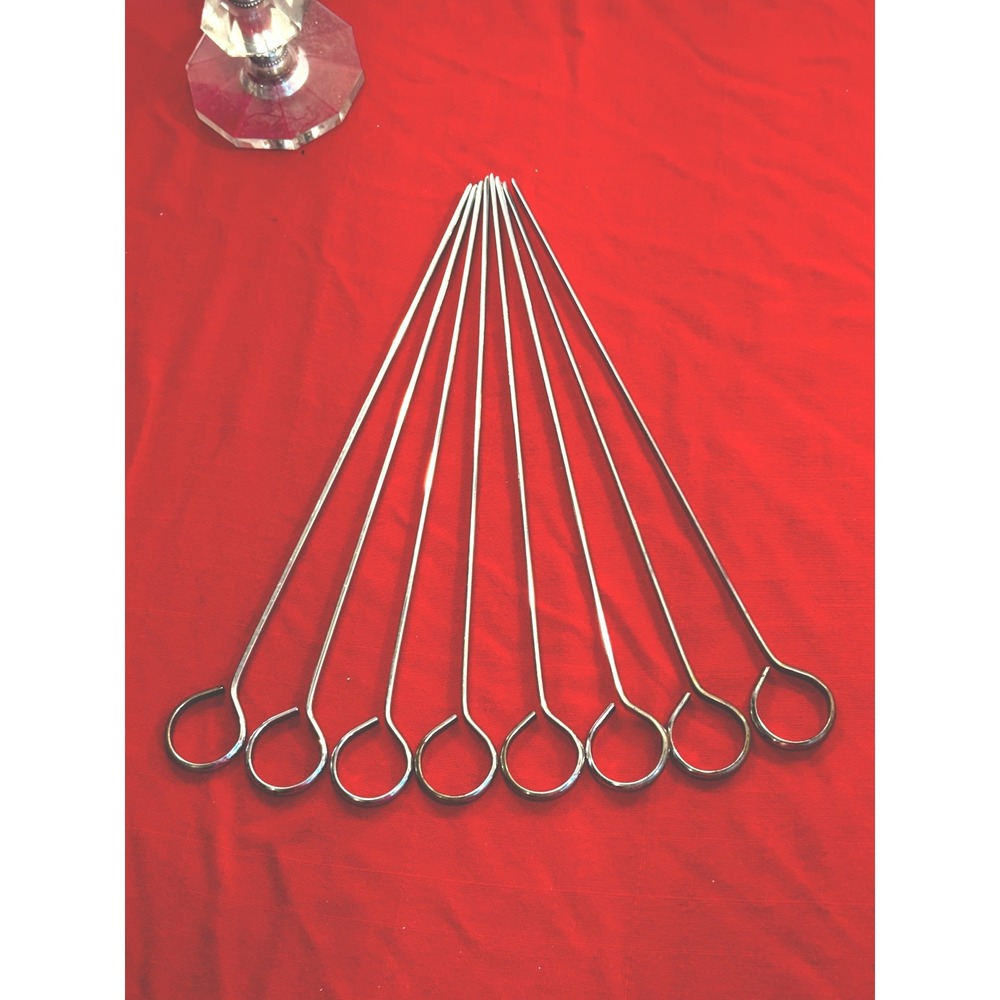 Vintage BBQ Skewers Set of 8 Metal Grilling Kabob Sticks 11.5" Made in Canada